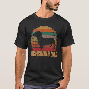 Retro Dachshund Dad Gift Doxie Daddy Dog Owner Pet T-Shirt