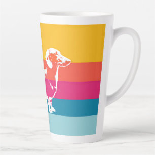 Retro Dachshund Silhouette – Colourful Pop Dog Art Latte Mug