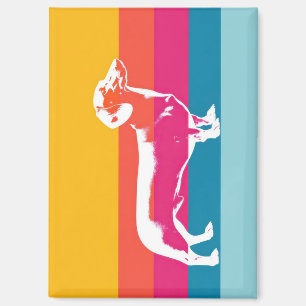 Retro Dachshund Silhouette – Colourful Pop Dog Art Magnet