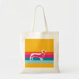 Retro Dachshund Silhouette – Colourful Pop Dog Art Tote Bag