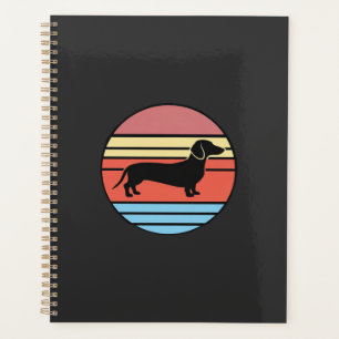 Retro Dachshund Sunset Vector Planner