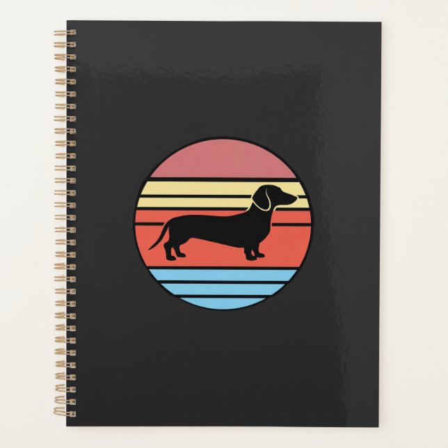 Retro Dachshund Sunset Vector Planner (Front)