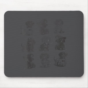 Retro Dachshund Witch Dog Soky Season Halloween Fu Mouse Pad
