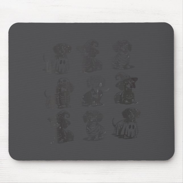 Retro Dachshund Witch Dog Soky Season Halloween Fu Mouse Pad (Front)