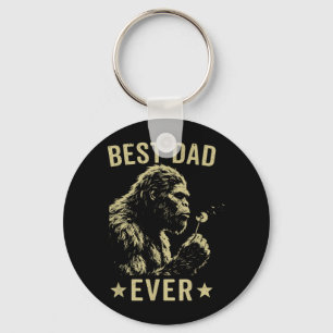 Retro Dad Bigfoot Sasquatch Funny Fathers Day Key Ring