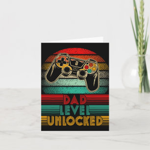 Retro Dad Level Unlocked New Dad Controller Father Card