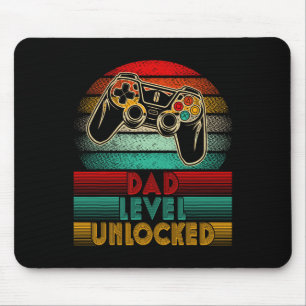 Retro Dad Level Unlocked New Dad Controller Father Mouse Pad