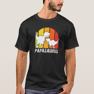 Retro Dad Papasaururs Dad Son Father T-Shirt