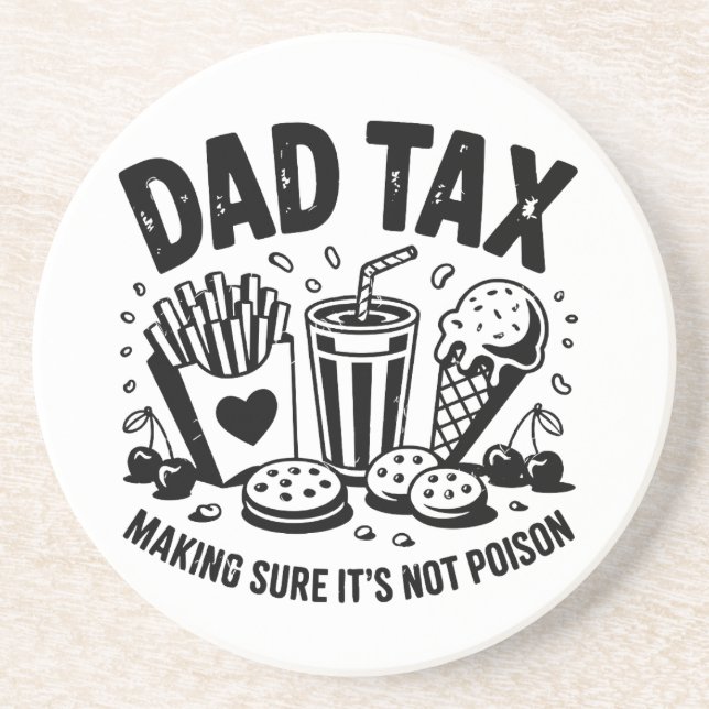 Retro Dad Tax Distressed Snack Art Coaster (Front)