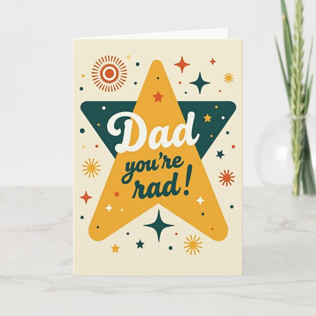 Retro Dad Youre Rad Card (Front)