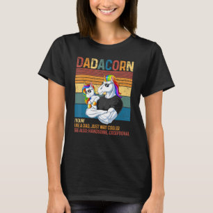 Retro Dadacorn Like A Dad Just Way Cooler Happy Fa T-Shirt