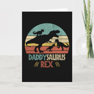 Retro Daddy Saurus Rex Dinosaur Dad Humour Gift Card