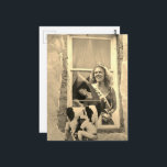 Retro Dairy Princess Collage Sepia Postcard<br><div class="desc">A mixed media collage made and photographed by Angelandspot in the year 2026 with vintage images from a magazine from the 1980s era of a ballerina at the window,  a dairy princess with a baseball,  and a baseball player and a dairy cow.  Filter added for a sepia effect</div>