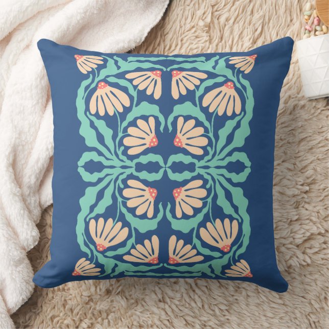 Retro Daisies Birth Flower April Cushion (Blanket)