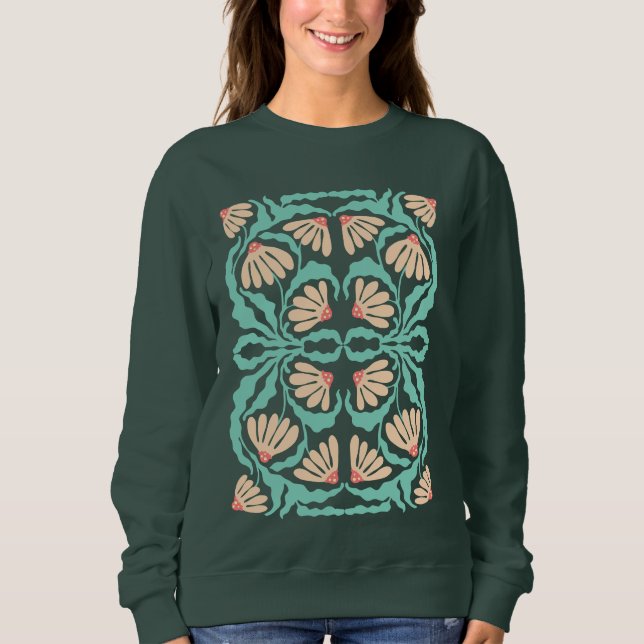 Retro Daisies Birth Flower April Sweatshirt (Front)