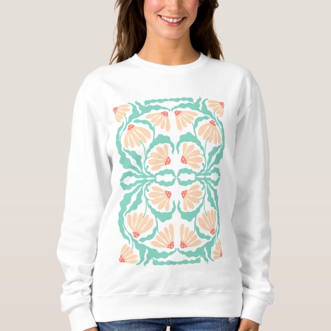 Retro Daisies Birth Flower April Sweatshirt (Front)
