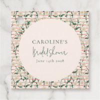 Retro Daisies Floral Green Bridal Shower Custom