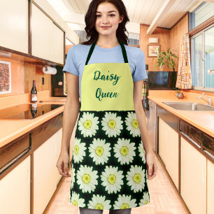 Retro daisies in green apron