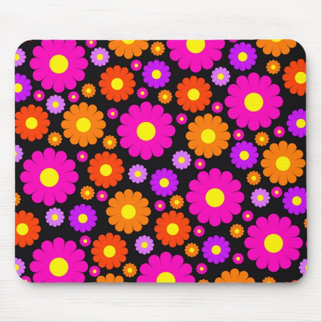 Retro Daisies Mousepad (Front)