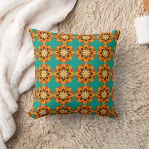Retro Daisies Square Pillow