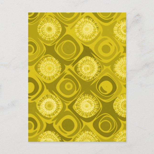 Retro Daisies Wedding Shower Invitation Postcard (Front)