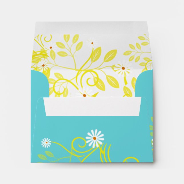 Retro Daisy and Yellow Filigree Envelopes (Back (Bottom))
