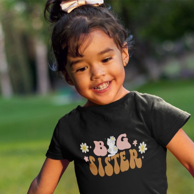 Retro Daisy Big Sister Kitten Toddler T-Shirt (Creator Uploaded)