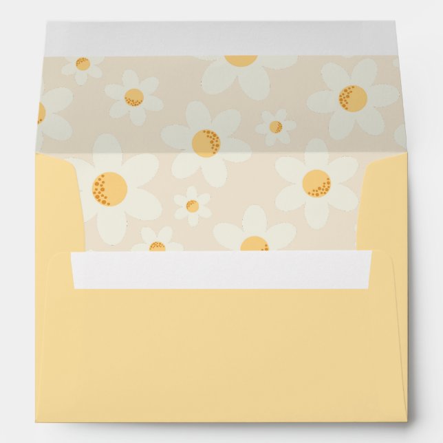 Retro Daisy Birthday Party Envelope | Groovy Flora (Back (Bottom))