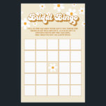 Retro Daisy bridal Shower Bingo Flyer<br><div class="desc">Retro Daisy in tan and brown Bridal Shower Bingo game card.</div>