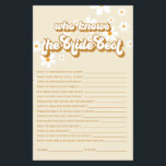 Retro Daisy bridal shower Game Flyer<br><div class="desc">Who knows the Bride best Bridal shower game. Retro daisy design.</div>