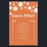 Retro Daisy bridal shower Game Flyer<br><div class="desc">Who knows the Bride best Bridal "Guess Who? "shower game. Retro Daisy design.</div>