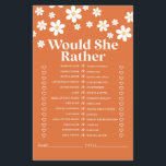 Retro Daisy bridal shower Game Flyer<br><div class="desc">Who knows the Bride best Bridal "Would she rather" shower game. Retro daisy design.</div>