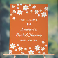 Retro Daisy Burnt Orange Bridal Shower
