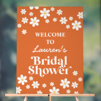 Retro Daisy Burnt Orange Bridal Shower