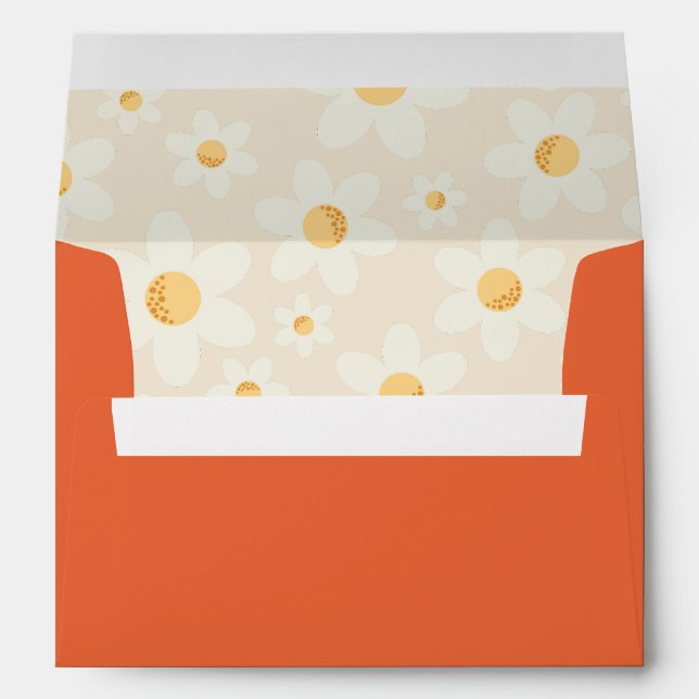 Retro Daisy Envelope | Boho Floral Stationery for  (Back (Bottom))