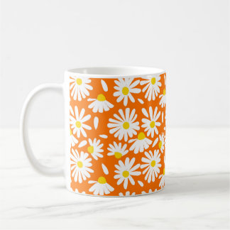 Retro daisy floral: orange vintage. coffee mug