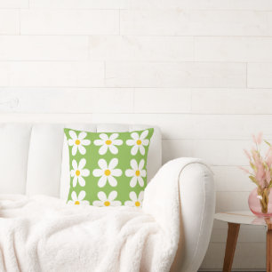 Retro Daisy Floral Pattern Cushion