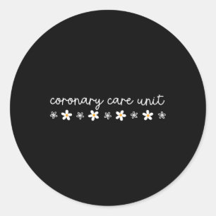 Retro Daisy Flower Coronary Care Unit Ccu Nurse Ap Classic Round Sticker