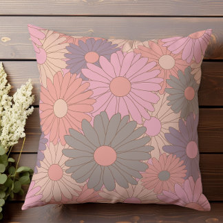 Retro daisy flowers II Cushion