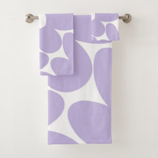 Retro Daisy Flowers in Lavender #1 #floral #art  Bath Towel Set