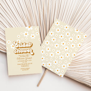 Retro Daisy Groovy bridal shower Invitation