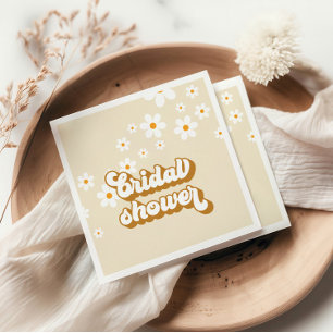 Retro Daisy Groovy bridal shower Napkin