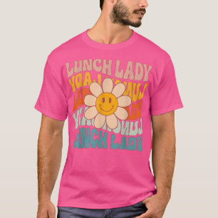 Retro Daisy Groovy Lunch Lady Cafeteria First 100  T-Shirt