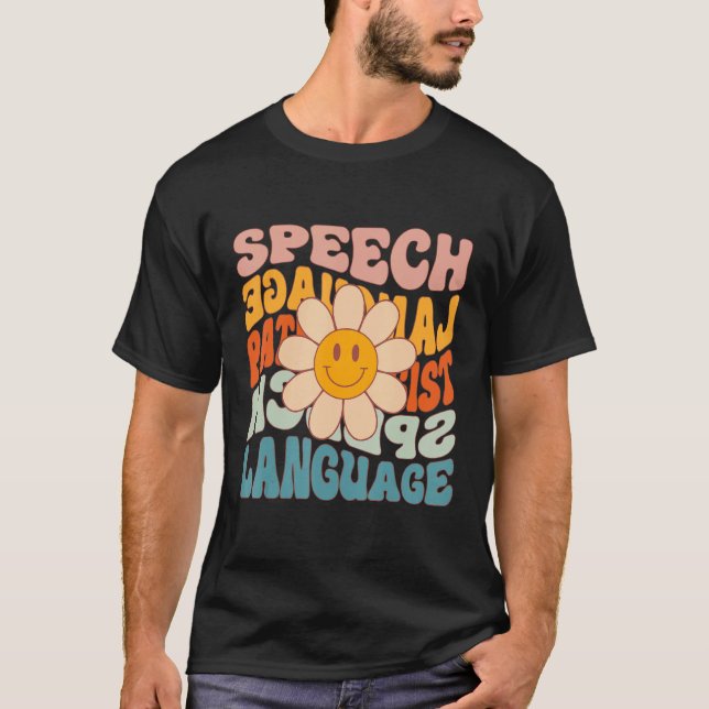 Retro Daisy Groovy Speech Language Pathologist Slp T-Shirt (Front)