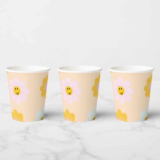 Retro Daisy Paper Cups (Multi)