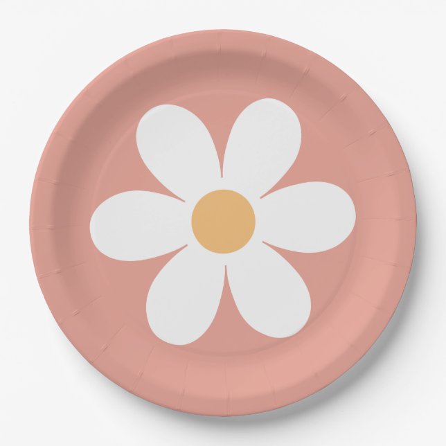 Retro Daisy Paper Plates (Front)