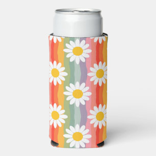 Retro Daisy Seltzer Can Cooler