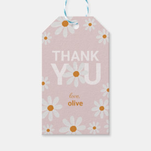 Retro Daisy Thank You Favour Tag