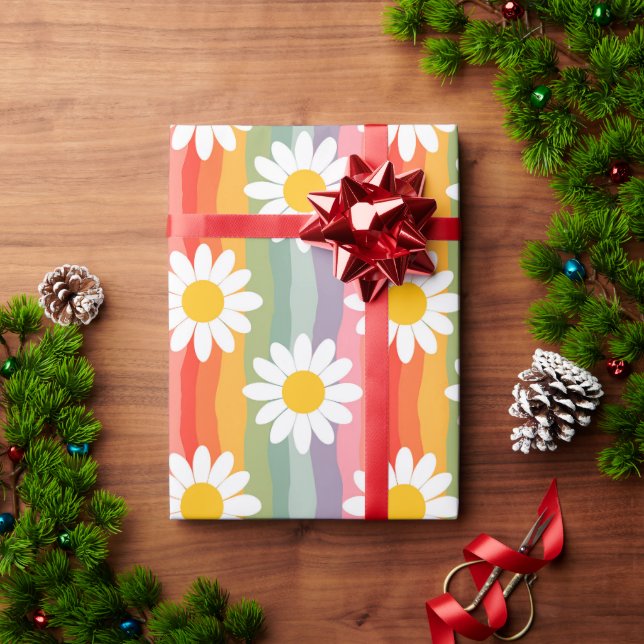 Retro Daisy Wrapping Paper (Holiday Gift)