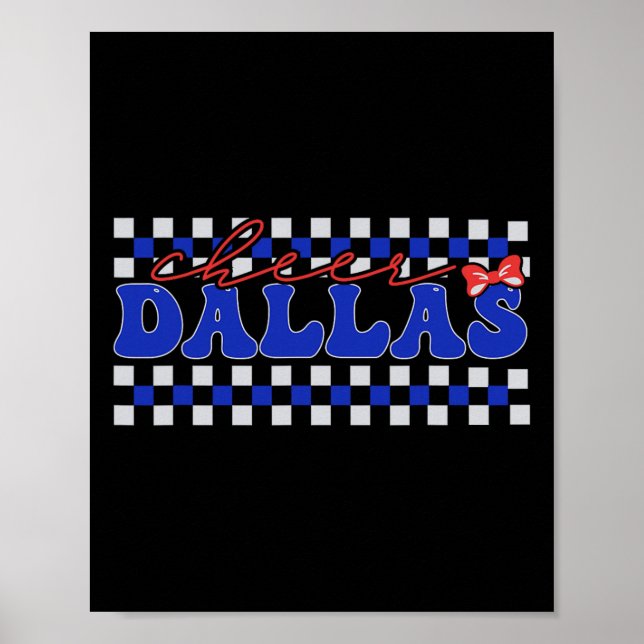 Retro Dallas Coquette Bow Cheer Tee Cheerleader Ch Poster (Front)